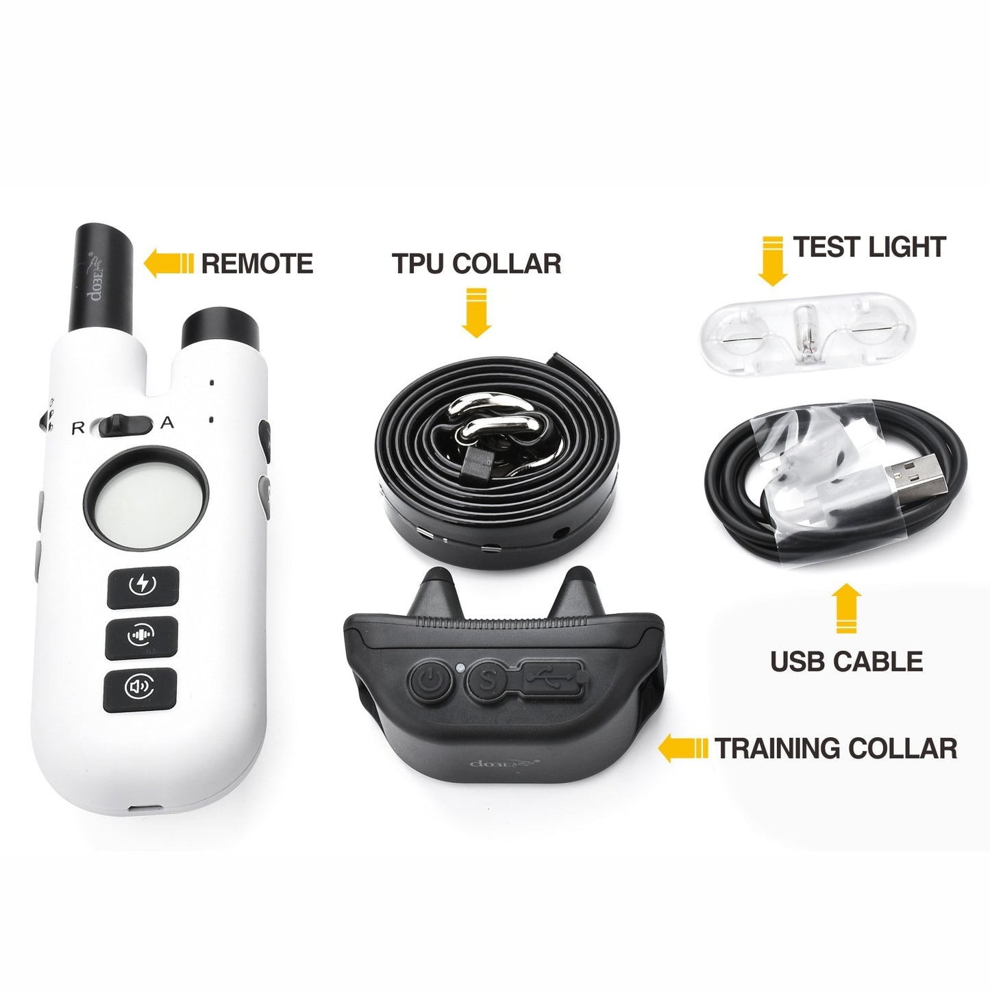 Professional 2-in-1 Dog Training & Anti-Bark Collar with Remote - Rechargeable, 3 Modes & 0-99 Levels(black)