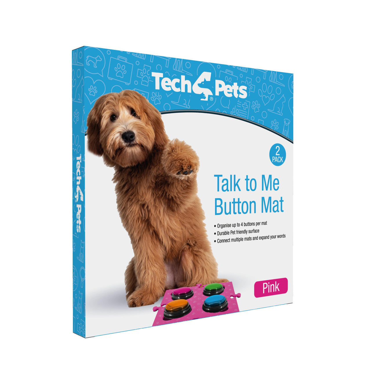 Tech4Pets Pink Mat 2-Pack for Talking Buttons & Floor