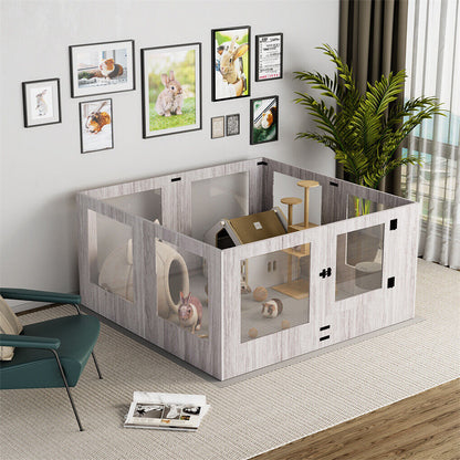 Large Dog Indoor Whelping Box, Tempered Glass & MDF