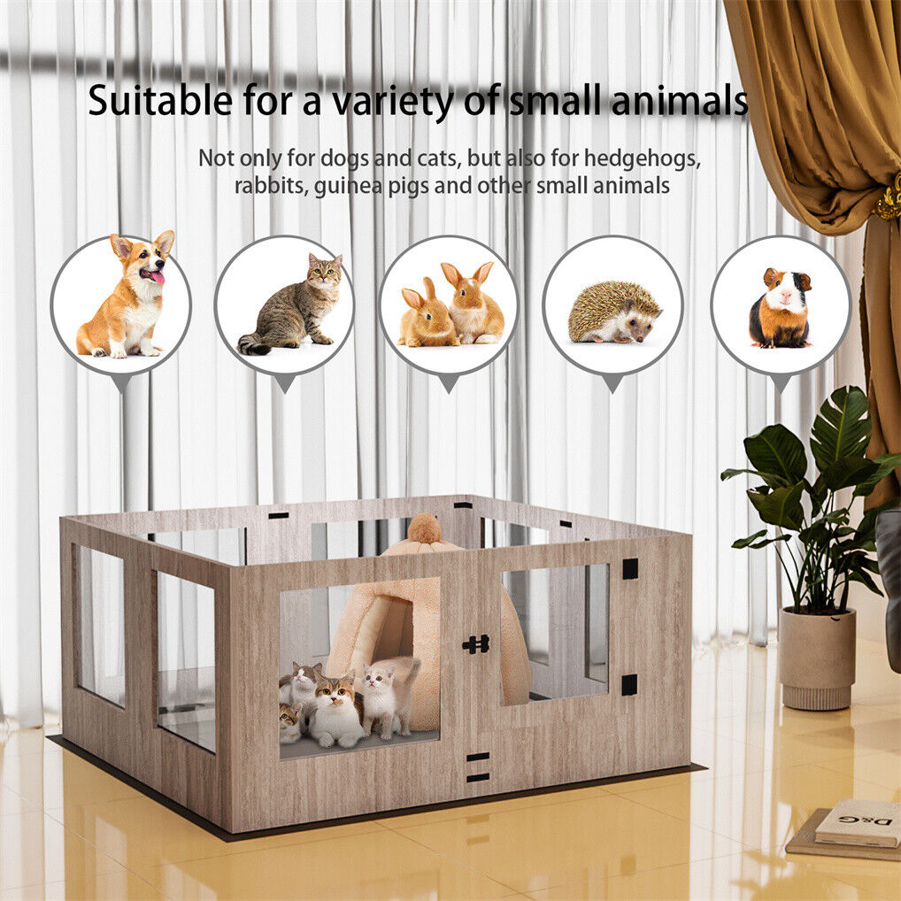 Large Dog Indoor Whelping Box, Tempered Glass & MDF