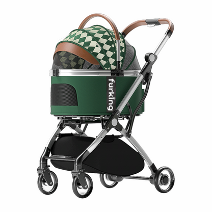 Fur King Lux Pet Pram / Stroller - Green