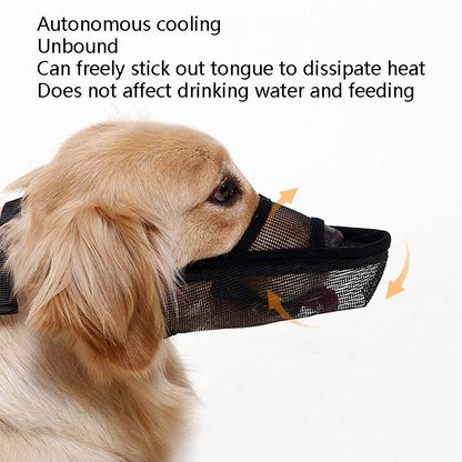 Dog Mouth Cover Anti-Bite Mesh Dog Mouth Cover Medium And Large Dogs Anti-Drop Mask S - Green