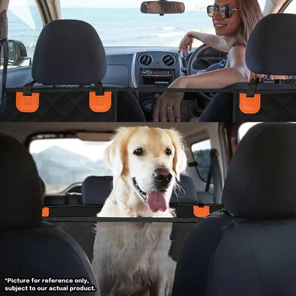 Black PawfectFriend Hard Bottom Car Back Seat Extender & Hammock for Dogs – 63x132cm Waterproof, Heavy-Duty Pet Seat Protector