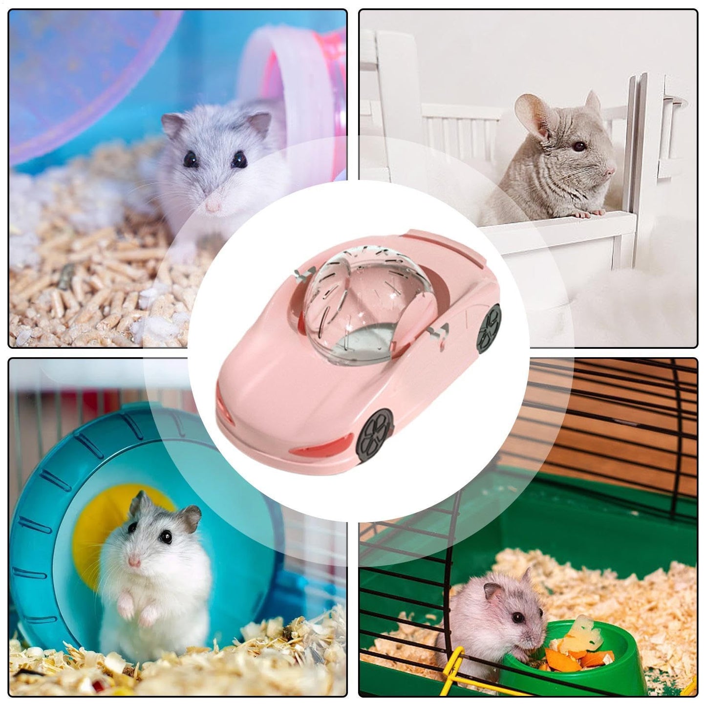 Blue Fun Hamster Racing Wheel Toy - Durable PP Plastic Exercise Wheel for Active Small Pets