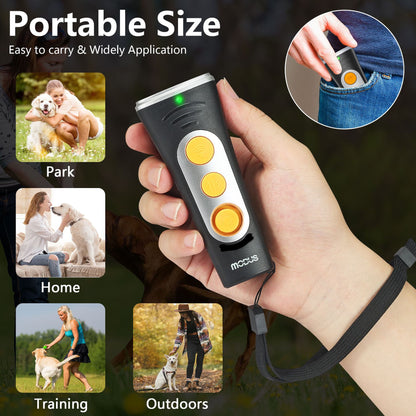 Black Ultrasonic Dog Barking Control Device - Dual Frequency Anti-Bark Trainer with IP65 Waterproof (11.8x48.5x44mm)