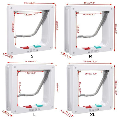 Secure 4-Way Locking Pet Door for Cats & Small Dogs - Easy Access Flap for Doors, Walls & Glass(Size L)